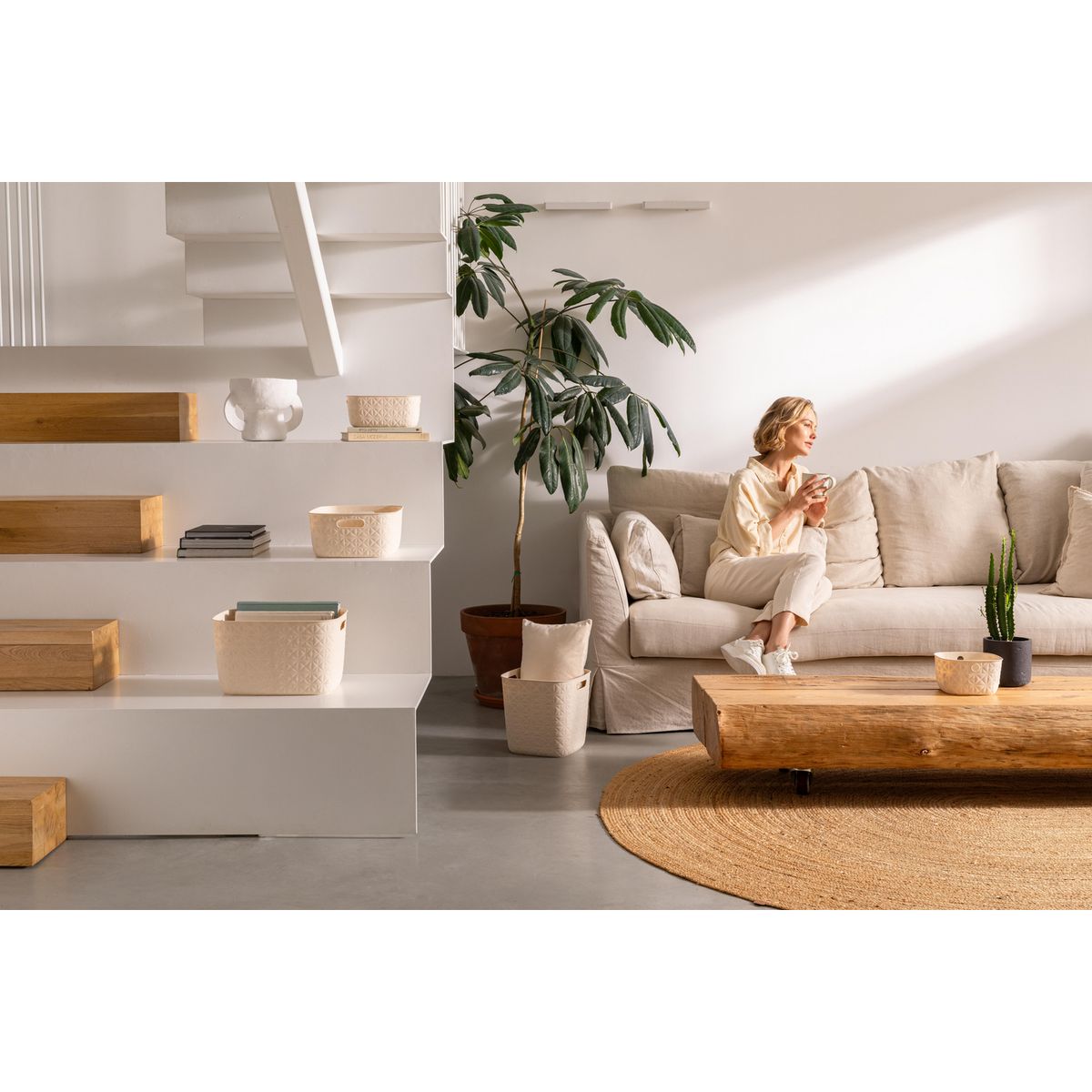  - Canasto Softex Beige 38x14.5x29cm