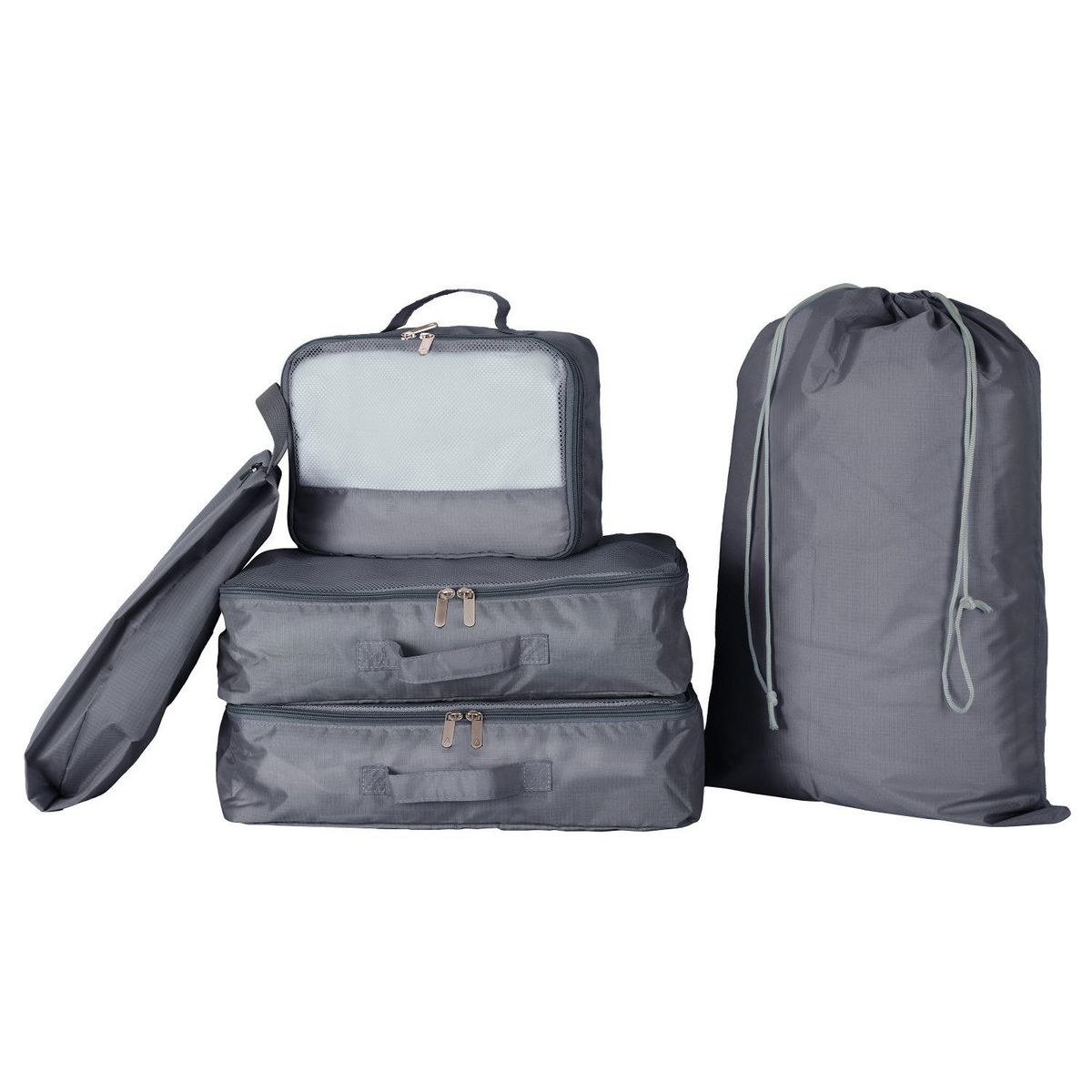 JUST HOME COLLECTION - Set x5 Organizador de maleta para viajes gris