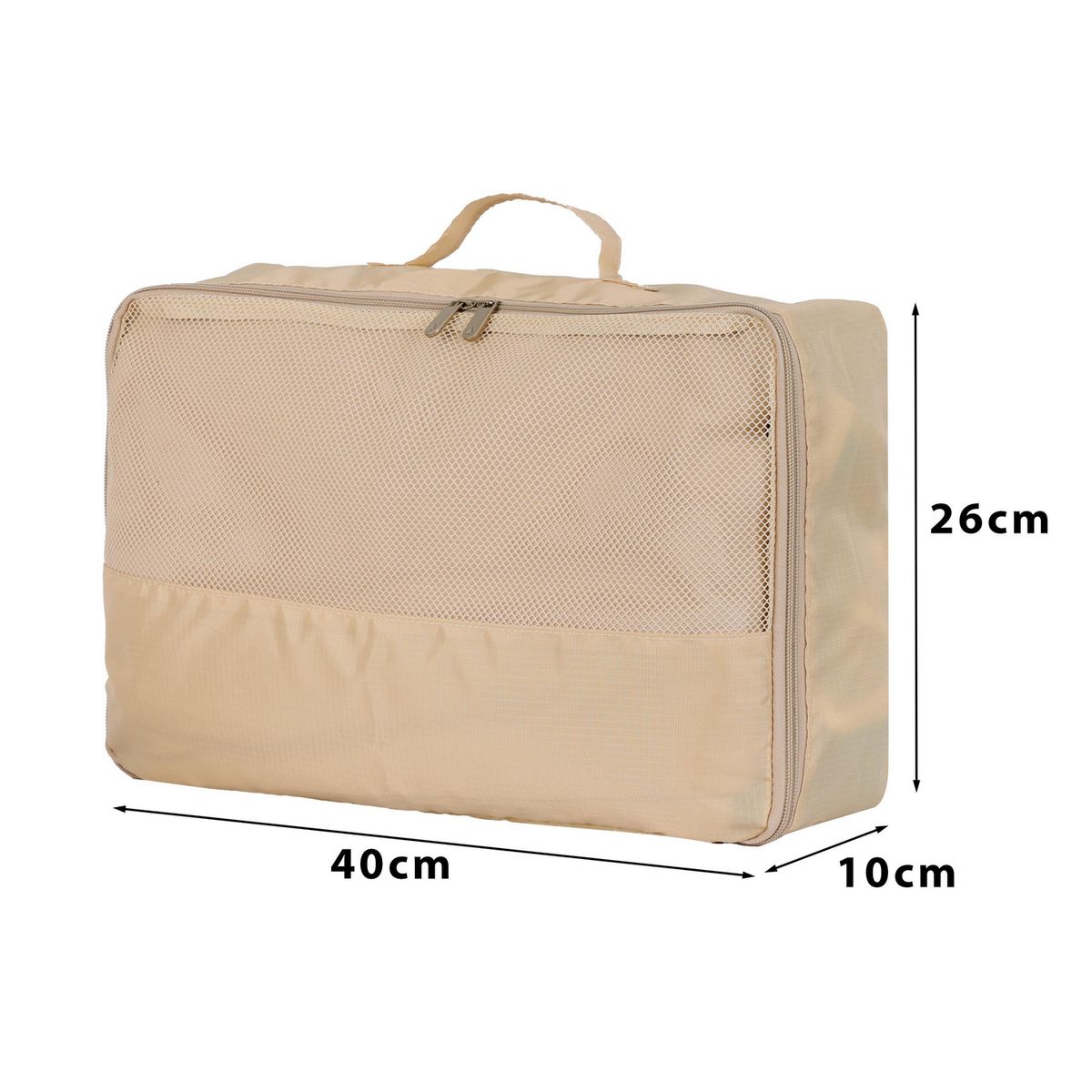 JUST HOME COLLECTION - Set x5 Organizador de maleta para viajes Beige