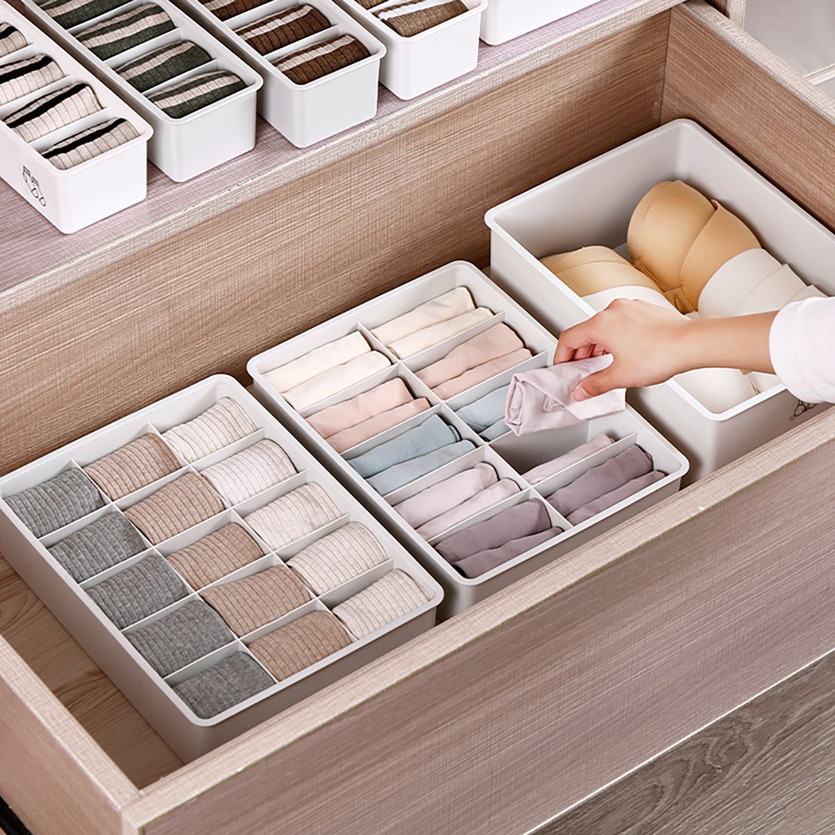 JUST HOME COLLECTION - Organizador de Ropa Interior con 10 divisiones 24x32x7.5cm