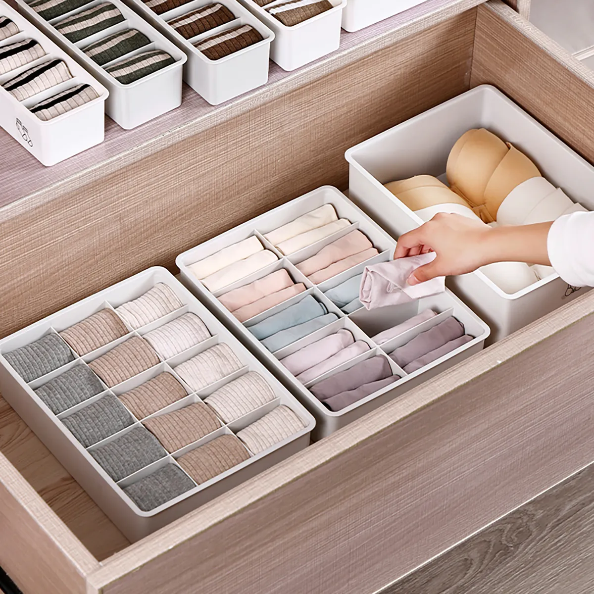 JUST HOME COLLECTION - Organizador de Ropa Interior con 10 divisiones 24x32x7.5cm