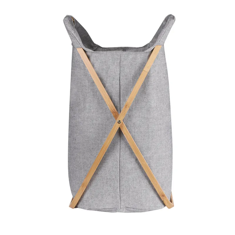 JUST HOME COLLECTION - Cesto de Ropa Tela Bambú 44x66x40 cm Gris