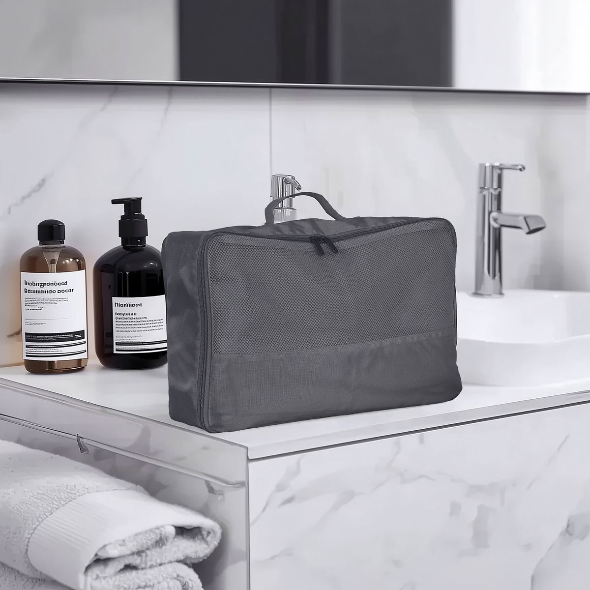 JUST HOME COLLECTION - Set x2 Organizadores de Tela Gris 26x20x10cm.