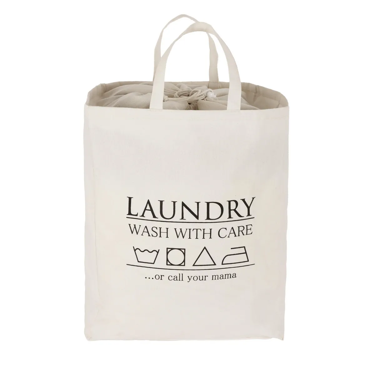 JUST HOME COLLECTION - Cesto de Ropa 40x51x26 cm Tela Blanco.