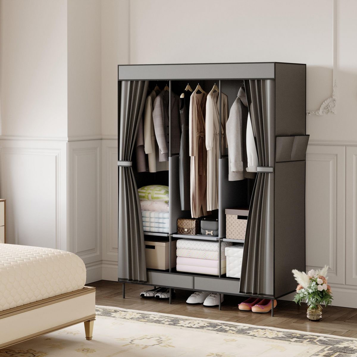 JUST HOME COLLECTION - Closet de tela portátil Grande 125x177x45cm.