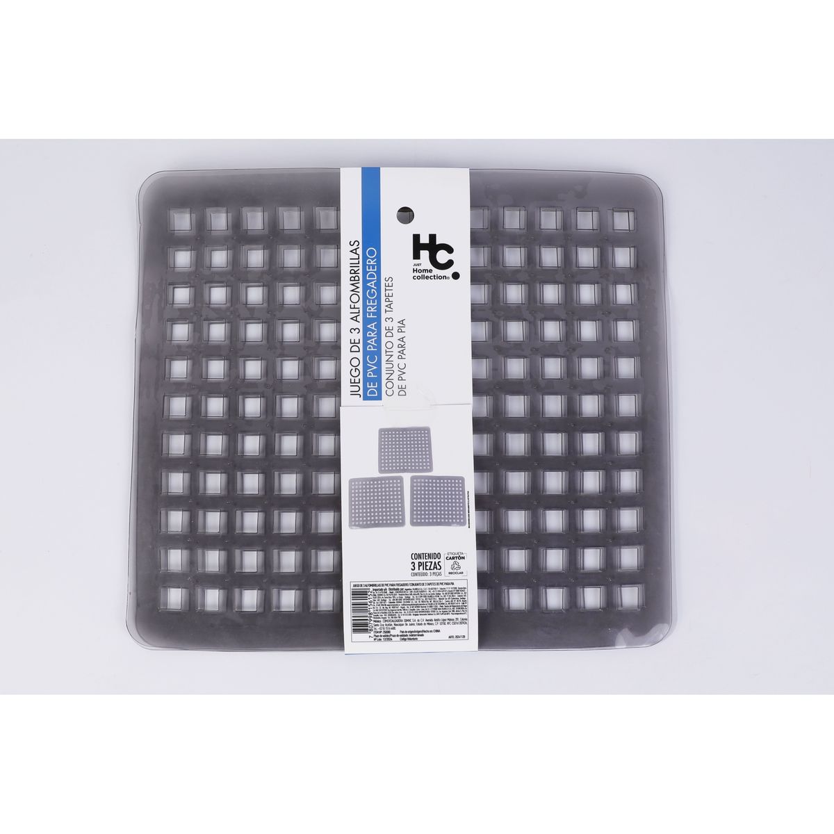 JUST HOME COLLECTION - Set x3 Tapetes para Lavadero Gris