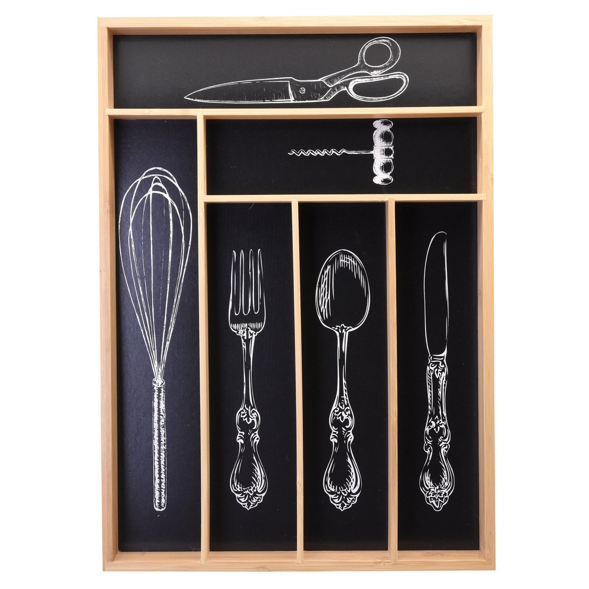 JUST HOME COLLECTION - Organizador de Cubiertos de Bambú