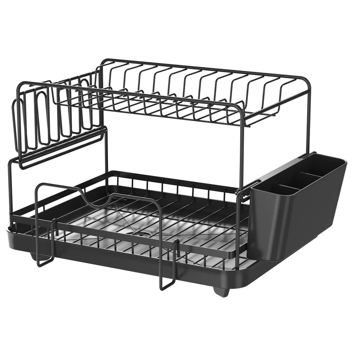 JUST HOME COLLECTION - Secaplato 2 Niveles de Metal Negro