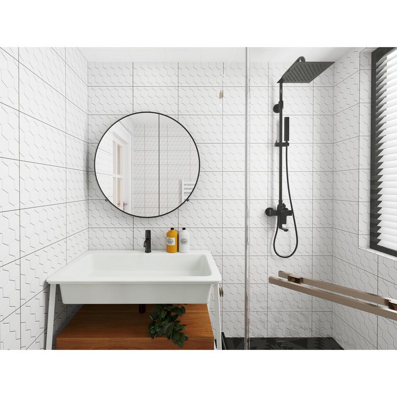 HOLZTEK -  25x40 cm Cerámica Pared Hexagonal 30x60 1.5m2 blanco 1.5 m2