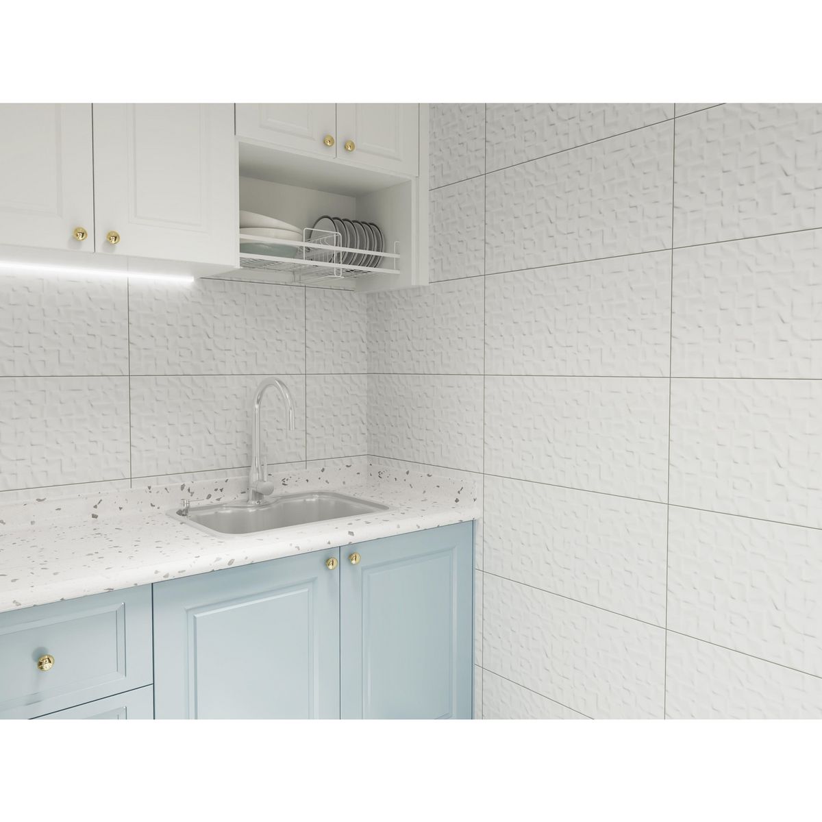 HOLZTEK -  30x60 cm Cerámica Pared Cuadrada RLV 30x60 1.62m2 Blanco 1.62 m2