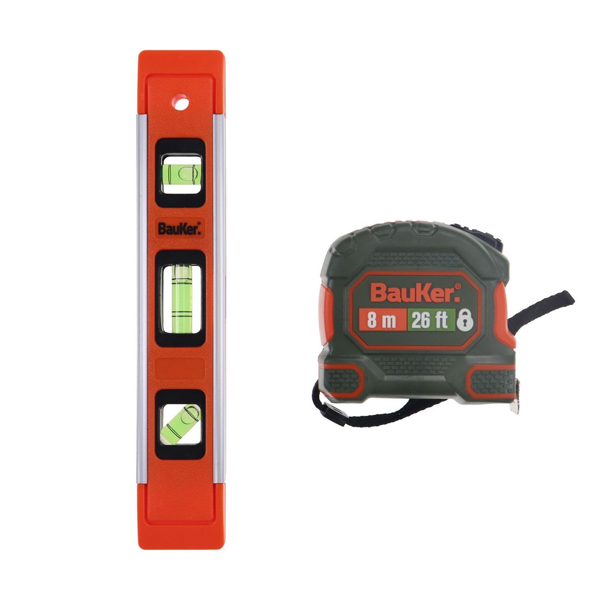 BAUKER - Set Nivel 9 " Con Cinta Métrica 8m