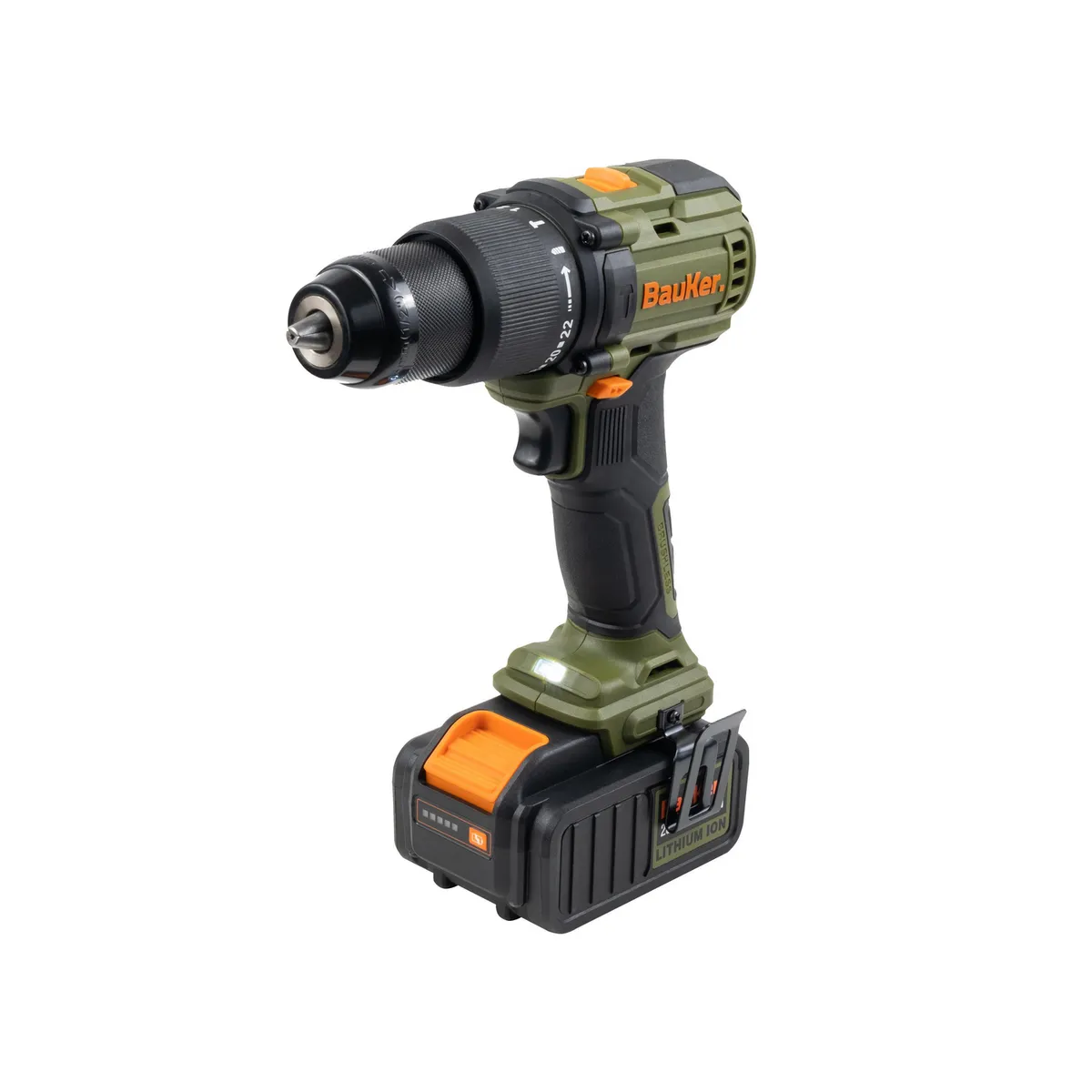 BAUKER - Taladro Percutor 2 Baterías BMC 20V