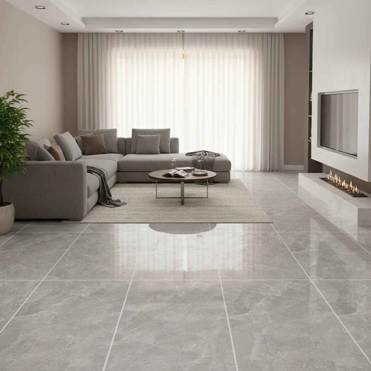 Porcelanato Marmoleado Gris 60x120cm 2.16m2, marca HOLZTEK - Foto Principal