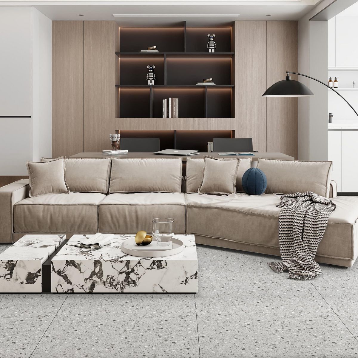 Porcelanato Terrazo Dark 60x60 1.44m2, marca HOLZTEK - Foto Principal