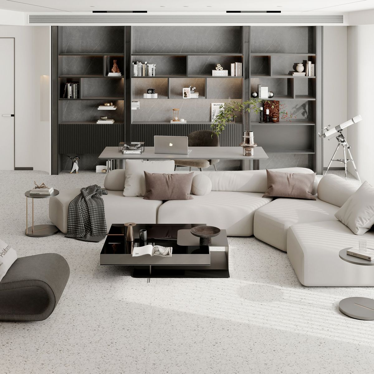 HOLZTEK - Porcelanato Rústicas Terrazo White 60x60cm 1.44m2