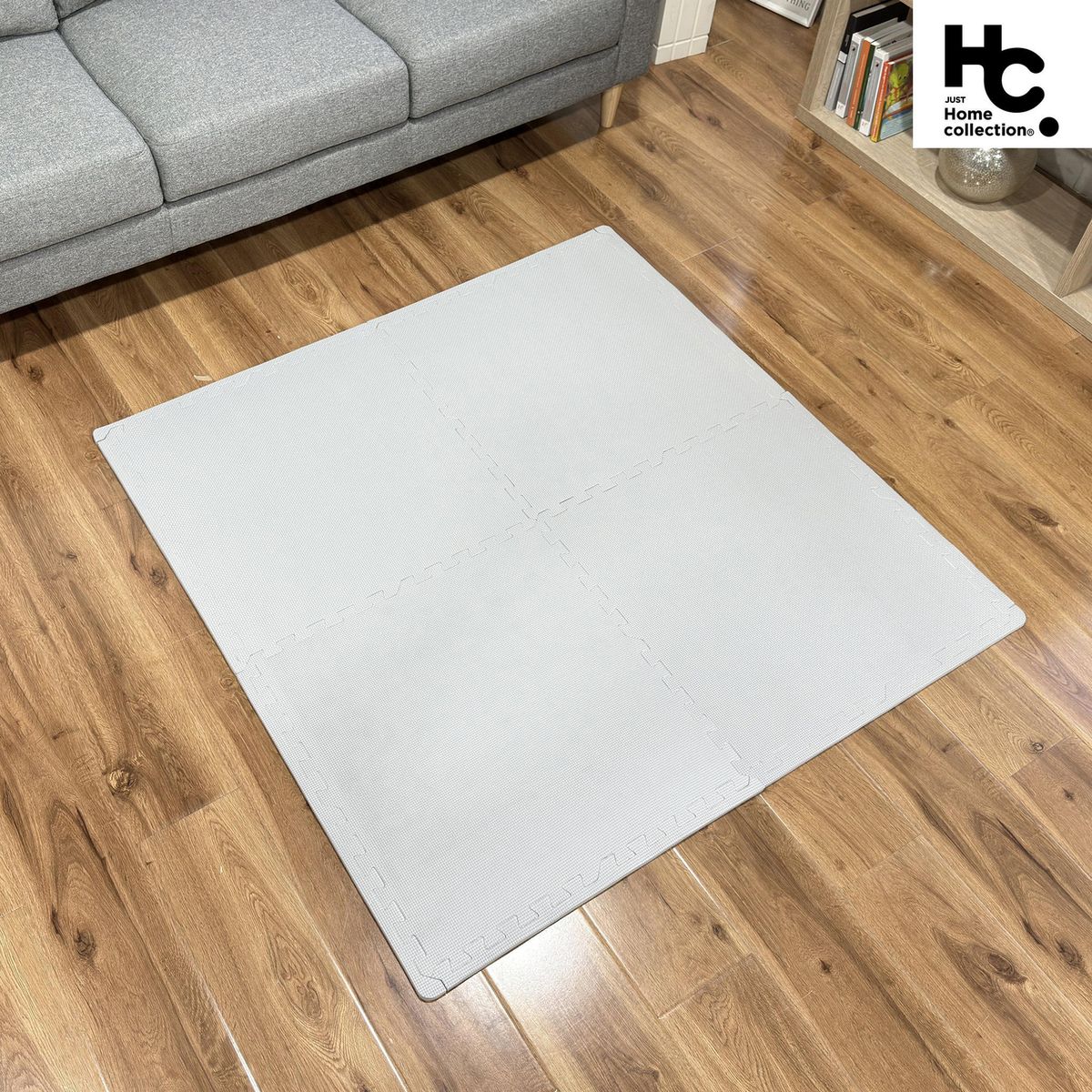 JUST HOME COLLECTION - Alfombra Puzzle x4 Piezas 120x120 cm Gris