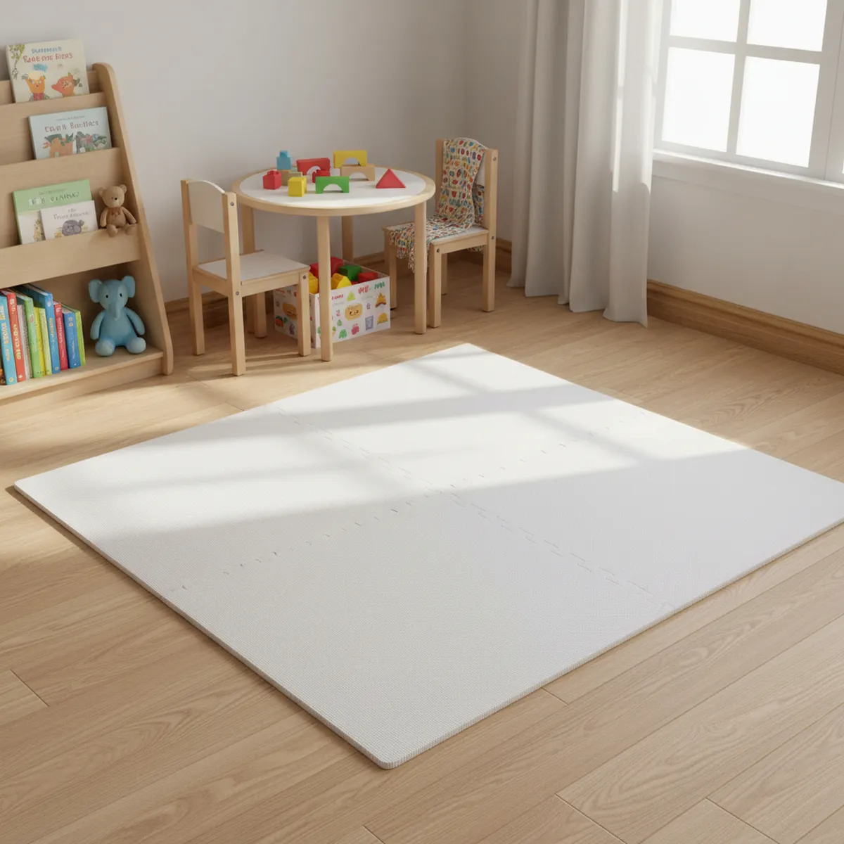 JUST HOME COLLECTION - Alfombra Puzzle x4 Piezas 120x120 cm Gris