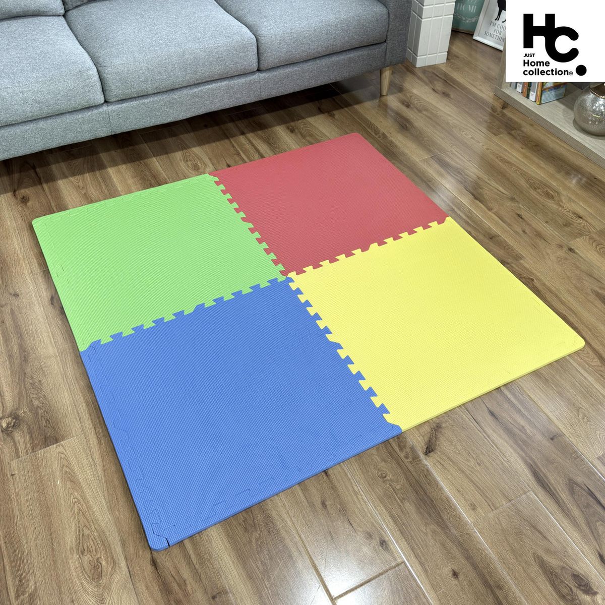 JUST HOME COLLECTION - Alfombra Puzzle x4 Piezas 120x120 cm Multicolor