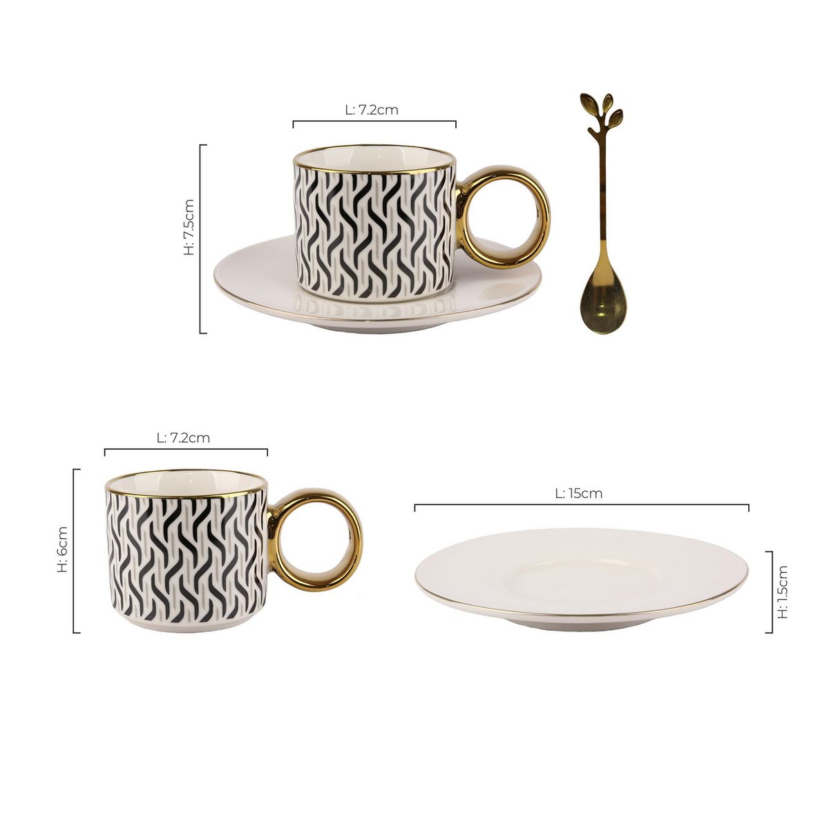 JUST HOME COLLECTION - Set de Taza 150 ml con Platillo