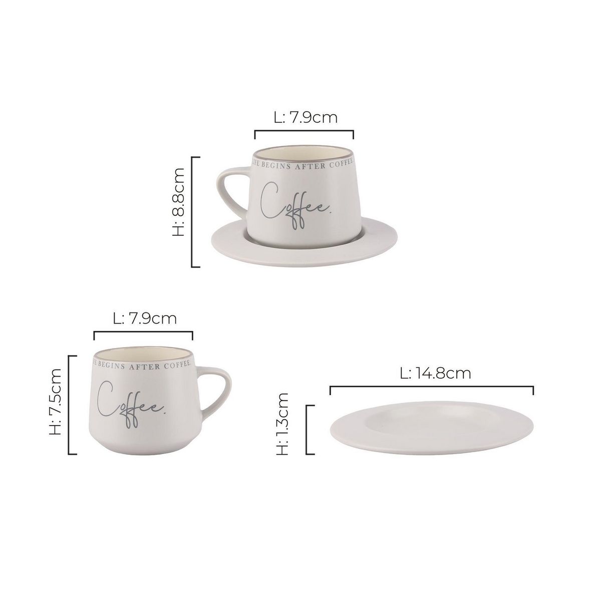 JUST HOME COLLECTION - Taza 320 ml con Platillo Colores Surtidos