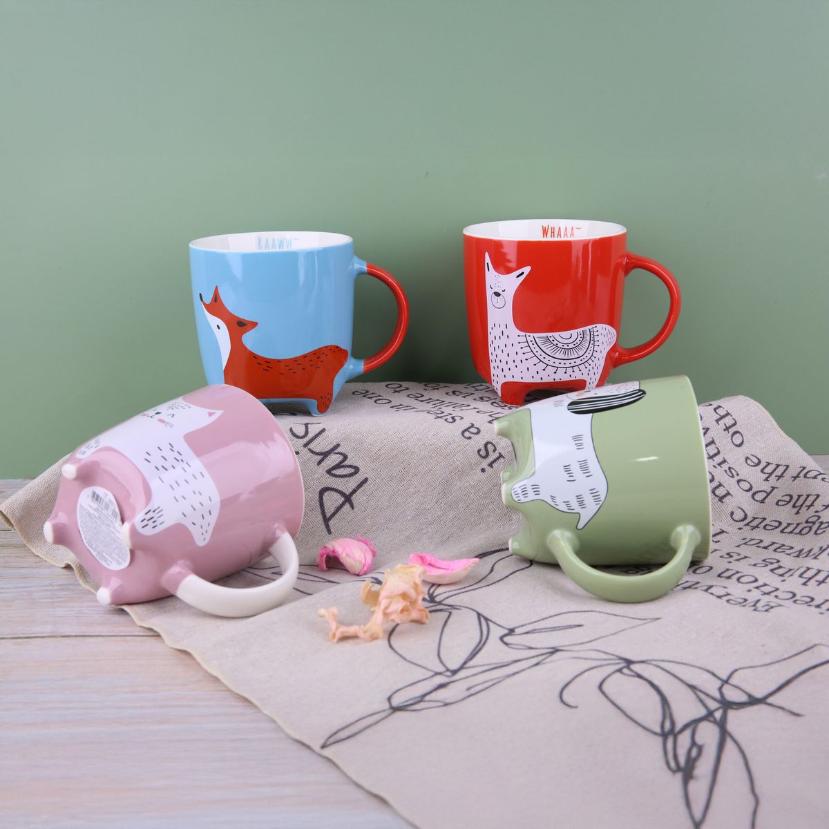 JUST HOME COLLECTION - Mug de Porcelana 350 ml Animales Multicolor