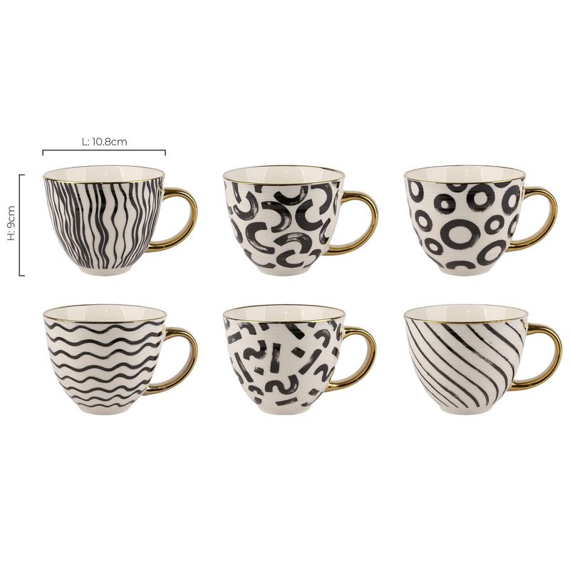 JUST HOME COLLECTION - Mug de Porcelana 420 ml Blanco y Negro