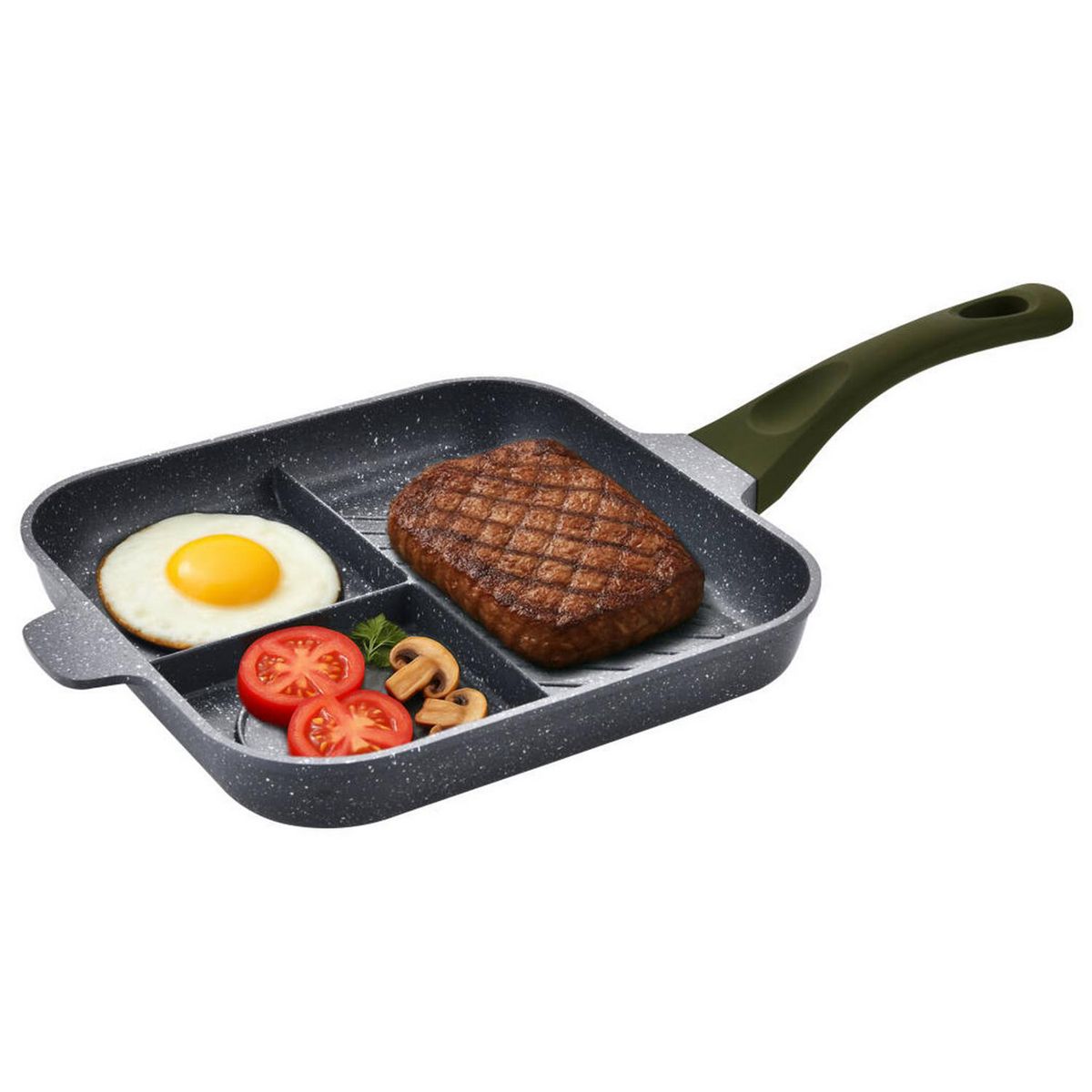 JUST HOME COLLECTION - Sartén de Aluminio con 3 Divisiones 26 cm