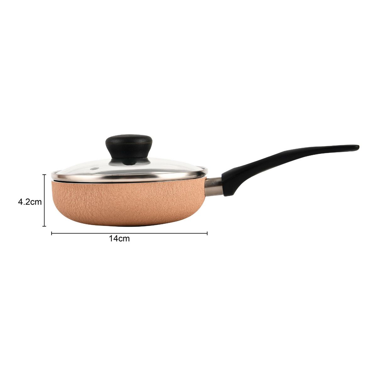 JUST HOME COLLECTION - Sartén de Aluminio con Tapa de Vidrio 14 cm Surtido