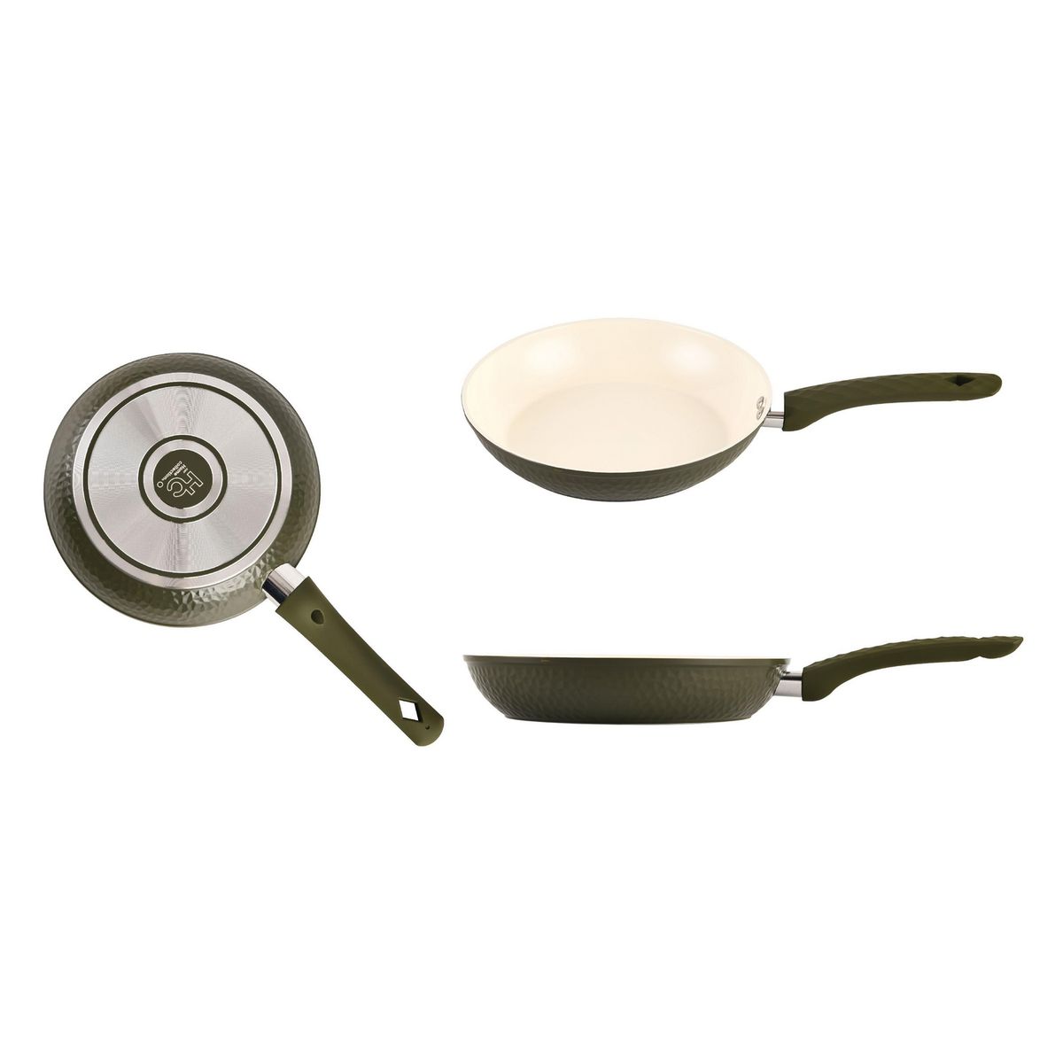 JUST HOME COLLECTION - Batería de Cocina 7 Piezas Aluminio Verde