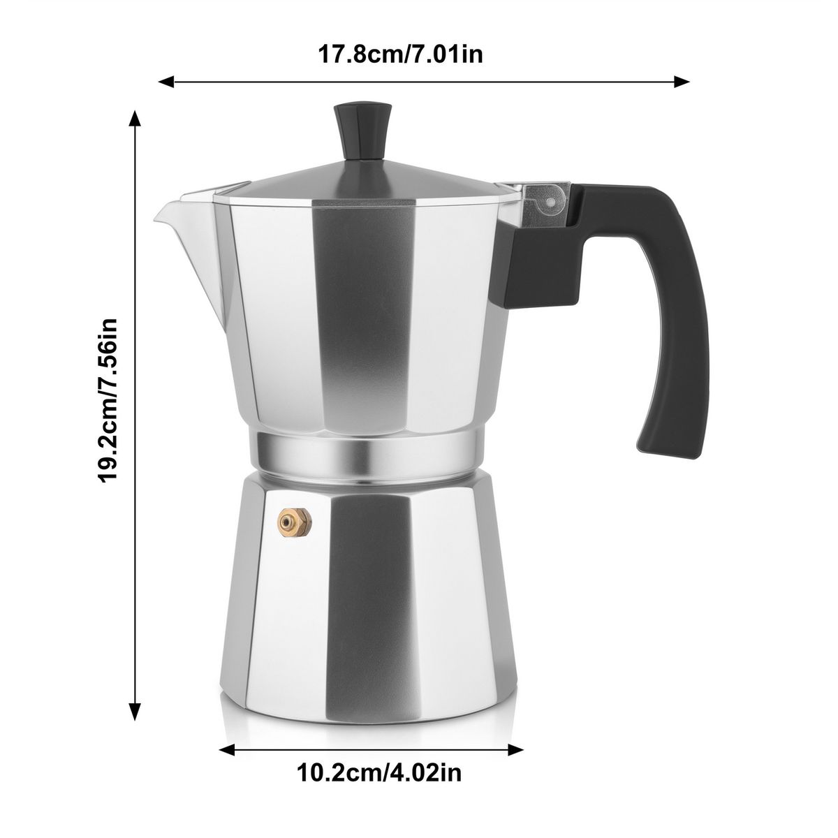 JUST HOME COLLECTION - Cafetera Moka 6 Tazas 300ml Aluminio