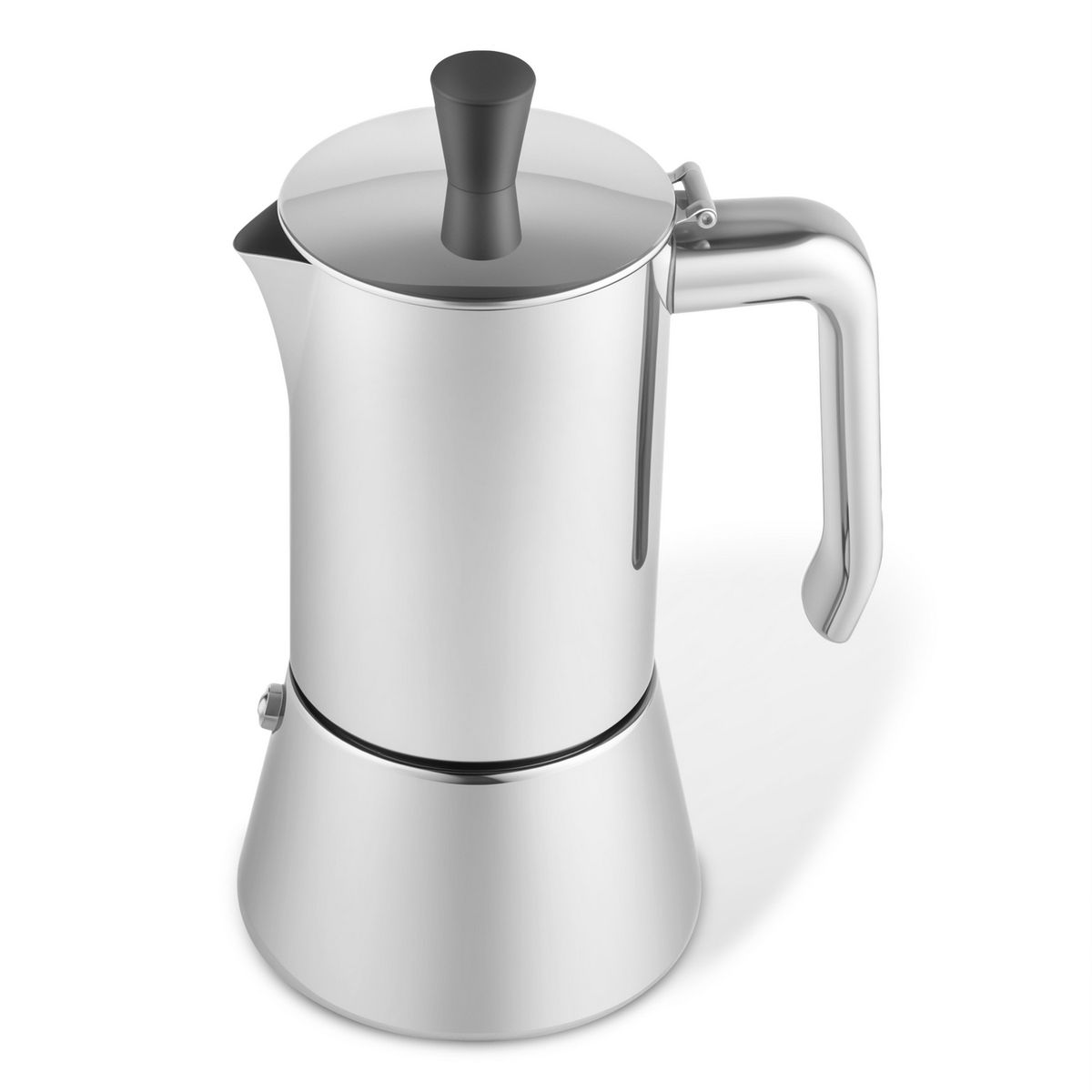 JUST HOME COLLECTION - Cafetera Moka 6 Tazas Acero Inoxidable 300 ml Plateada