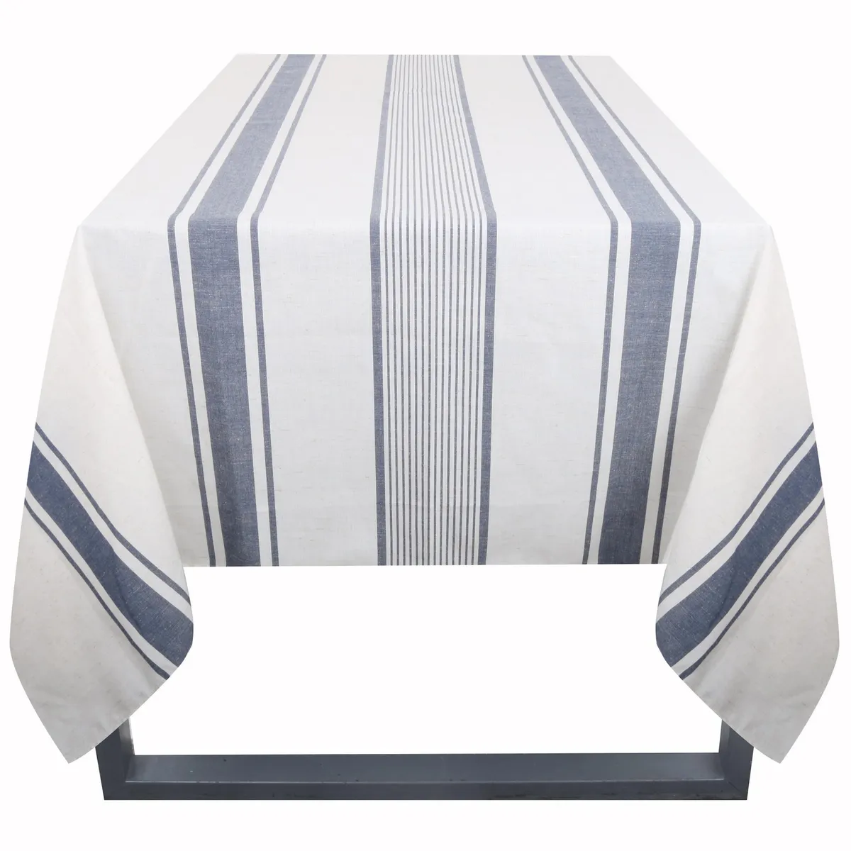 JUST HOME COLLECTION - Mantel Rectangular 180x240 cm a Rayas Blanco/Azul