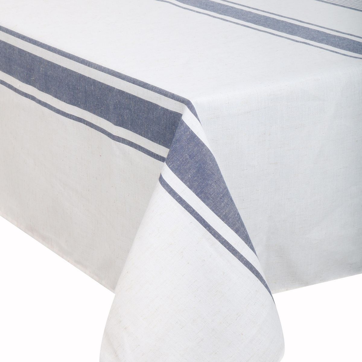 JUST HOME COLLECTION - Mantel Rectangular 180x240 cm a Rayas Blanco/Azul