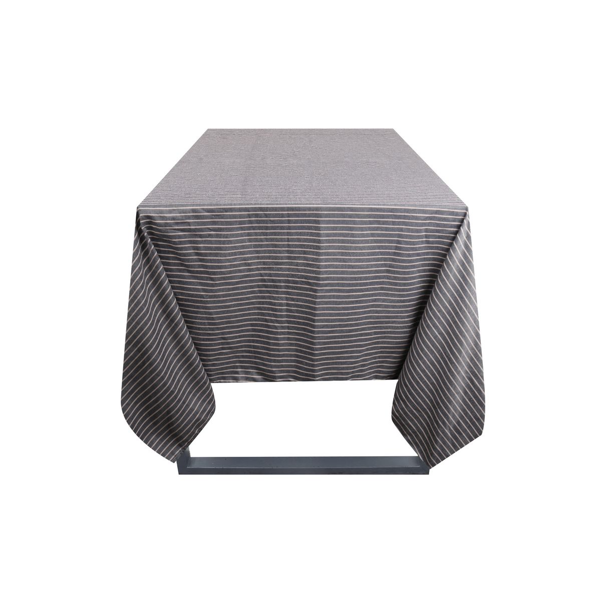 Mantel Cuadrado a Rayas 180x180cm Blanco/Negro, marca JUST HOME COLLECTION - Foto 2