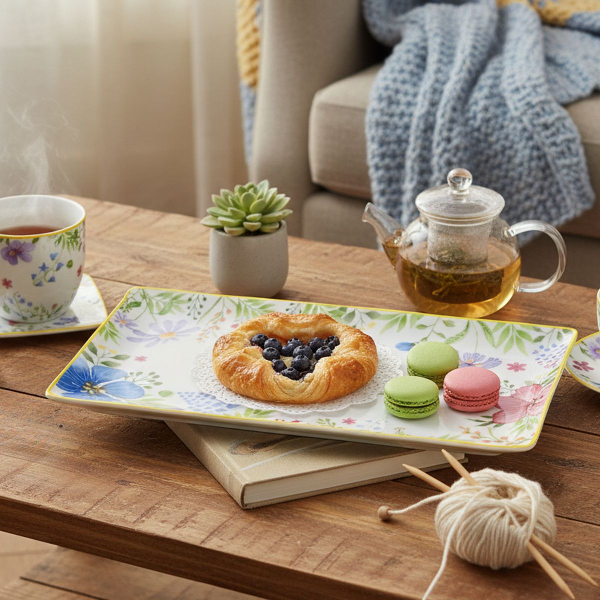 JUST HOME COLLECTION - Fuente Flor Ring Amarillo 29.5x15cm