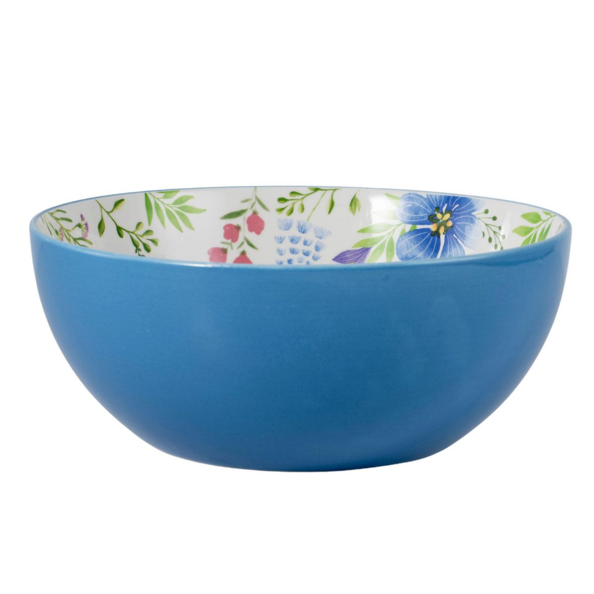 JUST HOME COLLECTION - Bowl Ensaladera Flores Azul 22.8 cm