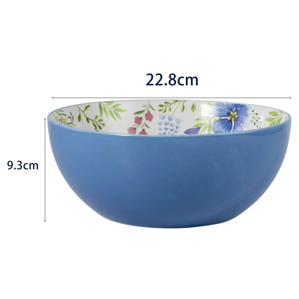 JUST HOME COLLECTION - Bowl Ensaladera Flores Azul 22.8 cm