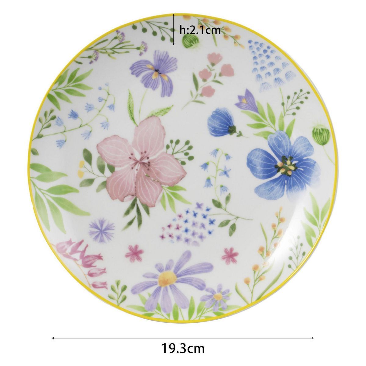 JUST HOME COLLECTION - Plato Flores Ring Amarillo 19.3 cm