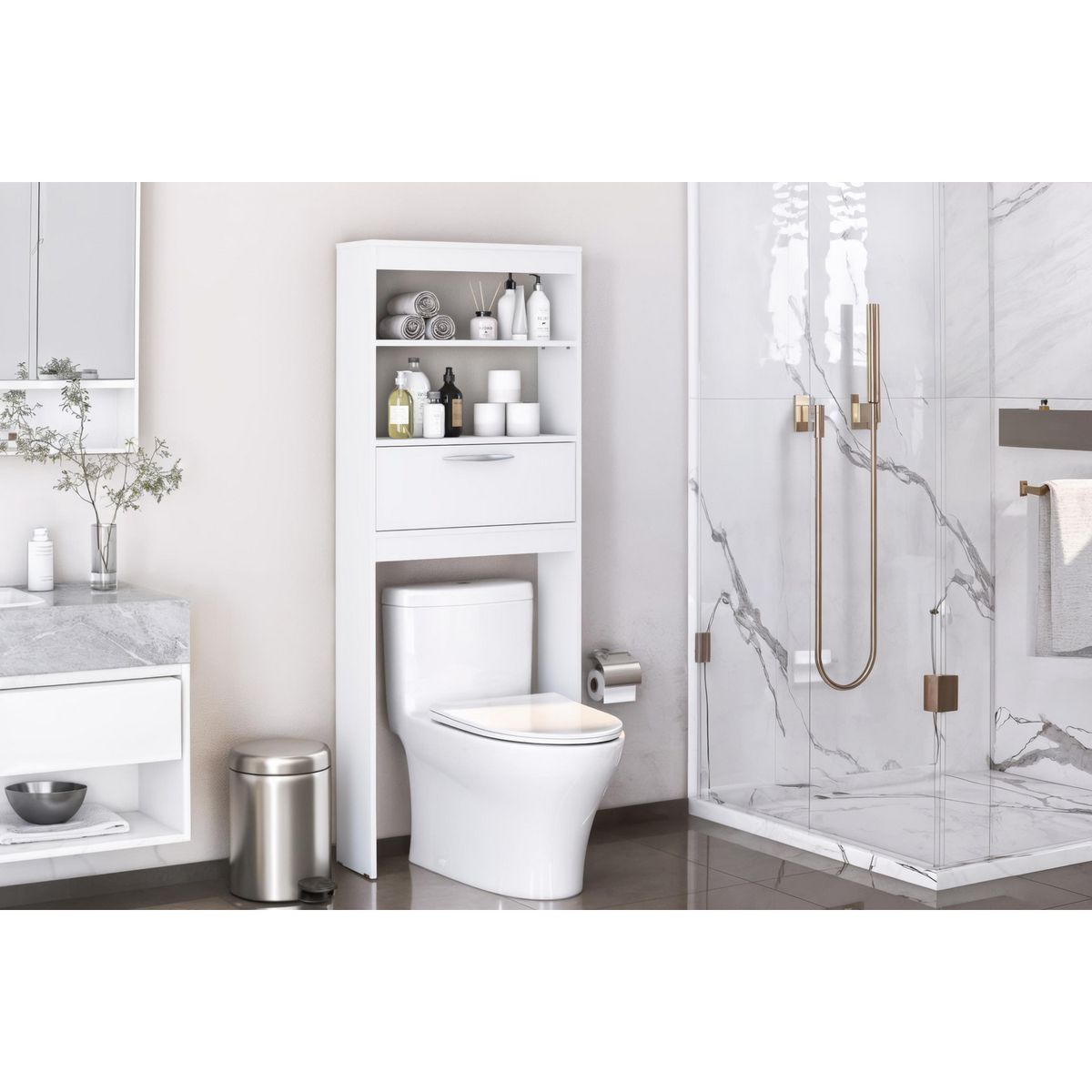 DITALIA - Mueble de Baño Auxiliar Blanco