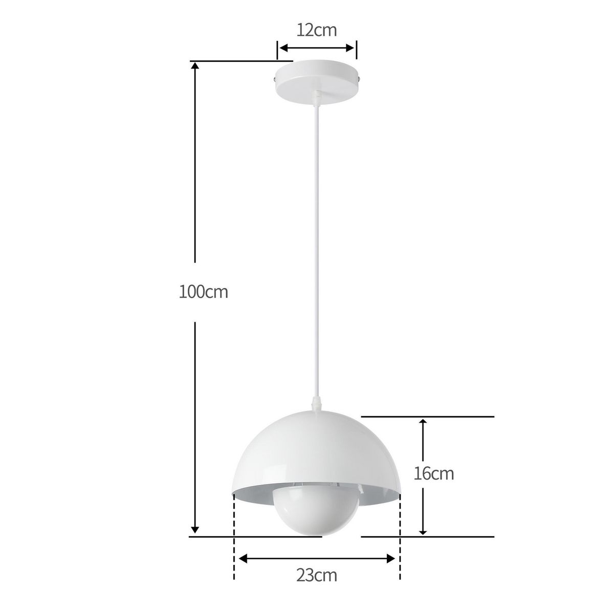 JUST HOME COLLECTION - Lámpara Colgante de Techo 1 Luz Pombal Blanca