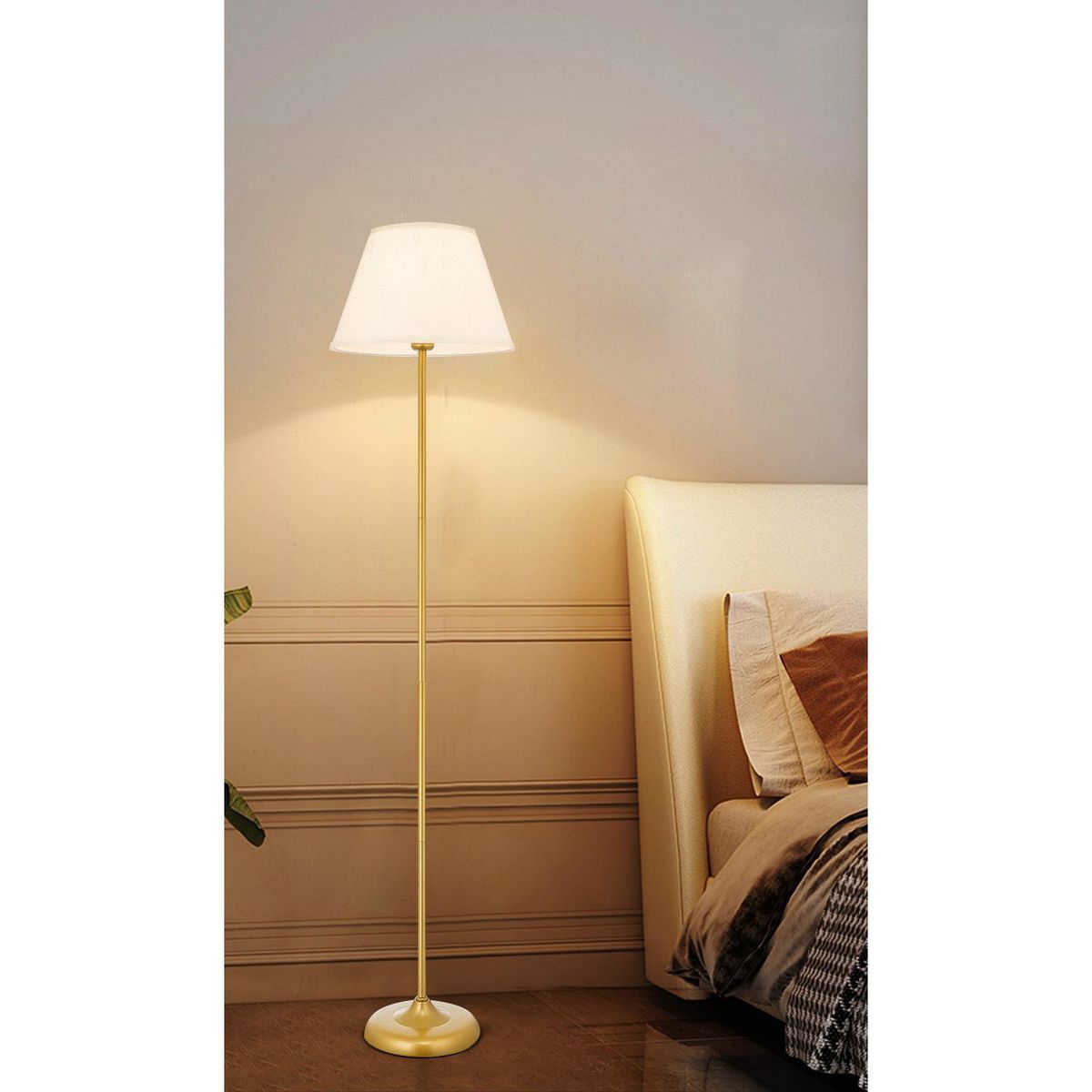 JUST HOME COLLECTION - Lámpara de Pie Artus 1L E27 Dorado 35x15 cm