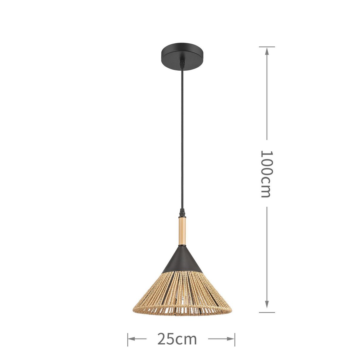 JUST HOME COLLECTION - Lámpara Colgante Flam 1L E27 Negro