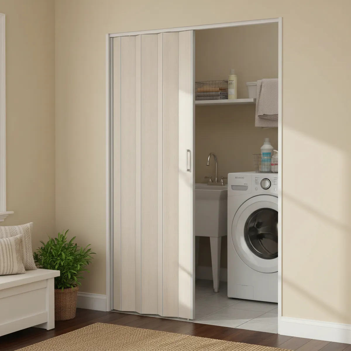 Puerta Plegable Almendra 90x200cm, marca HOGGAN - Foto Principal