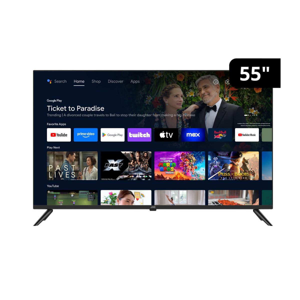 JVC - Televisor Smart Android TV JVC 55" Ultra HD 4K LT-55KB607