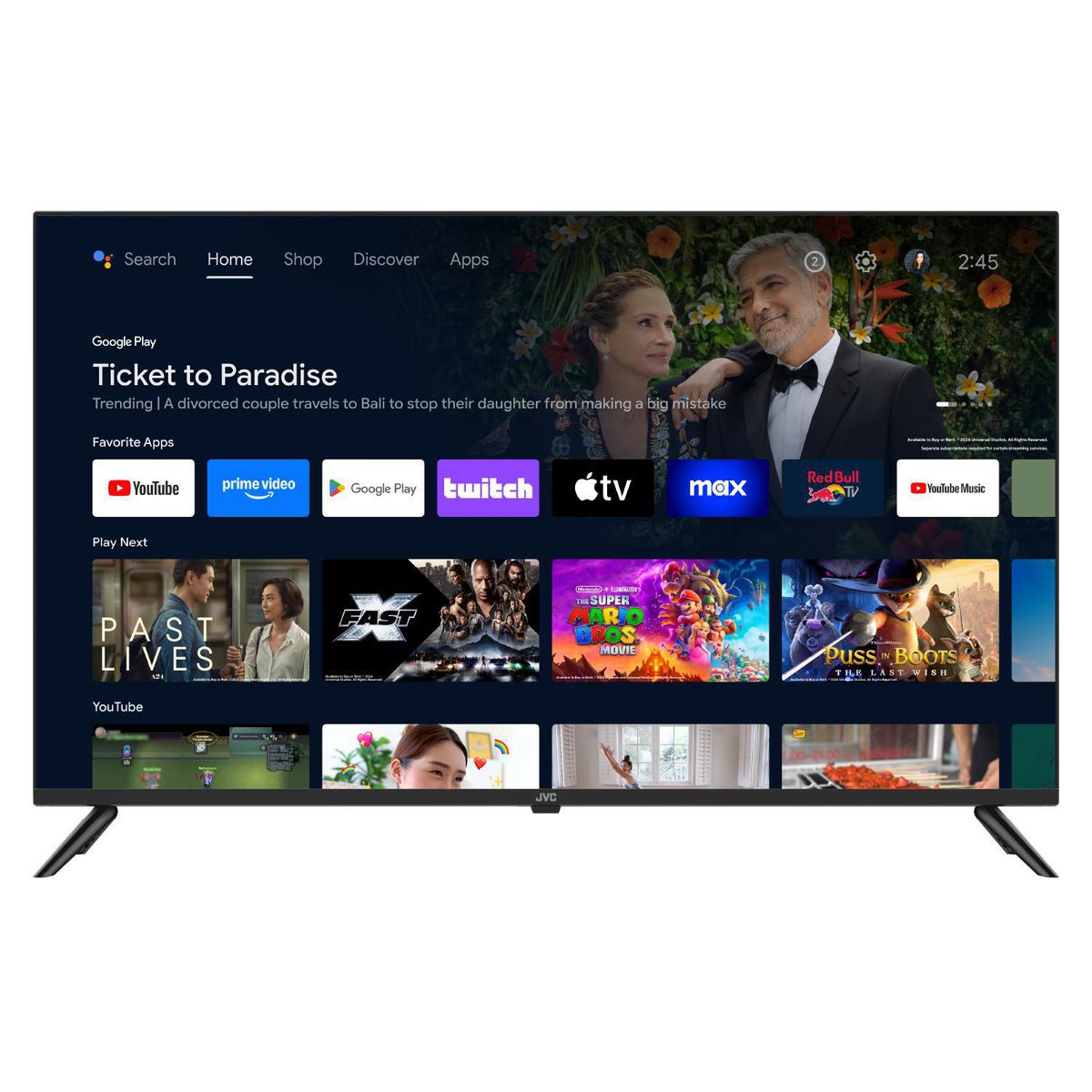 JVC - Televisor Smart Android TV JVC 43" Ultra HD 4K LT-43KB628