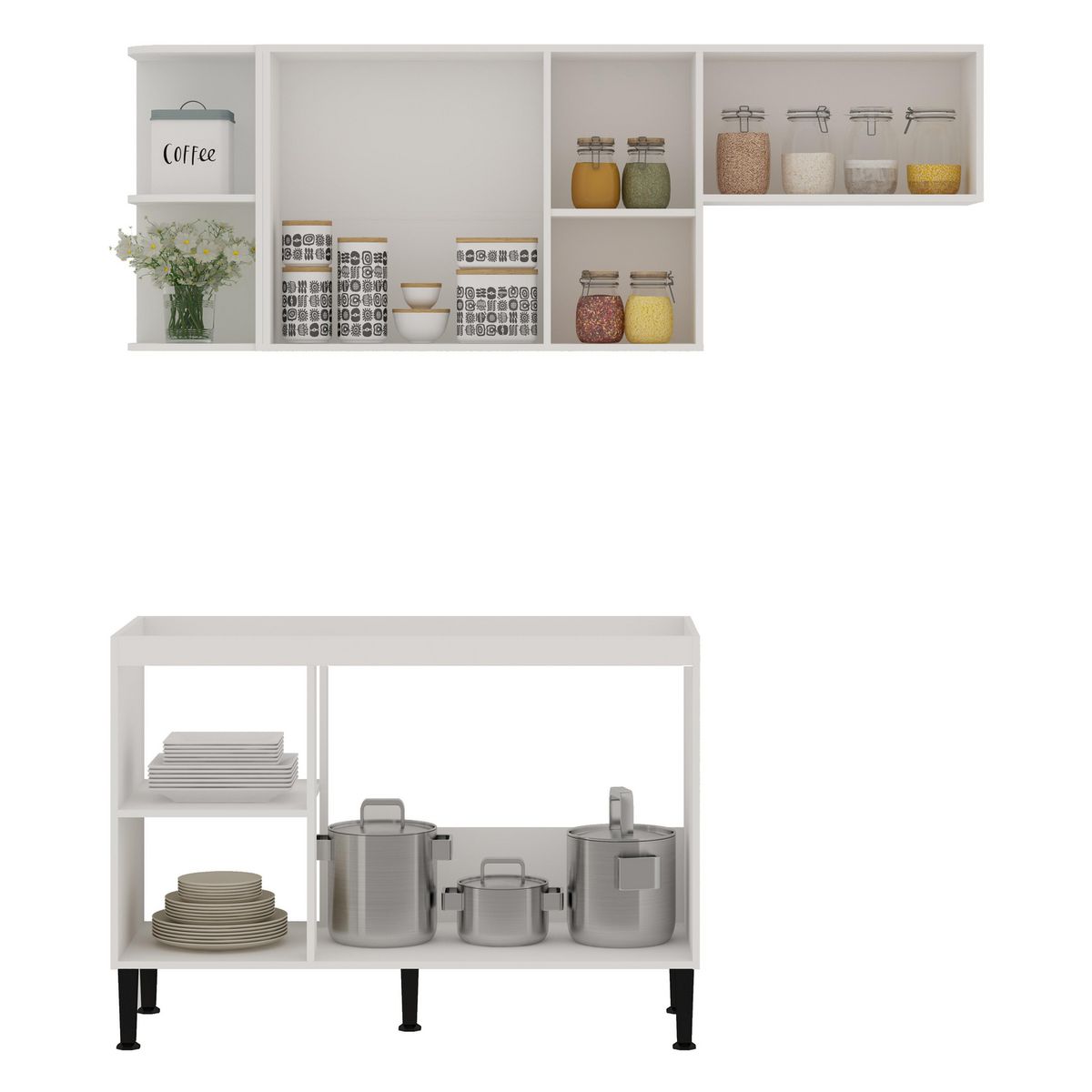 GENIALFLEX - Kit Muebles de Cocina Valencia 180cm Gris