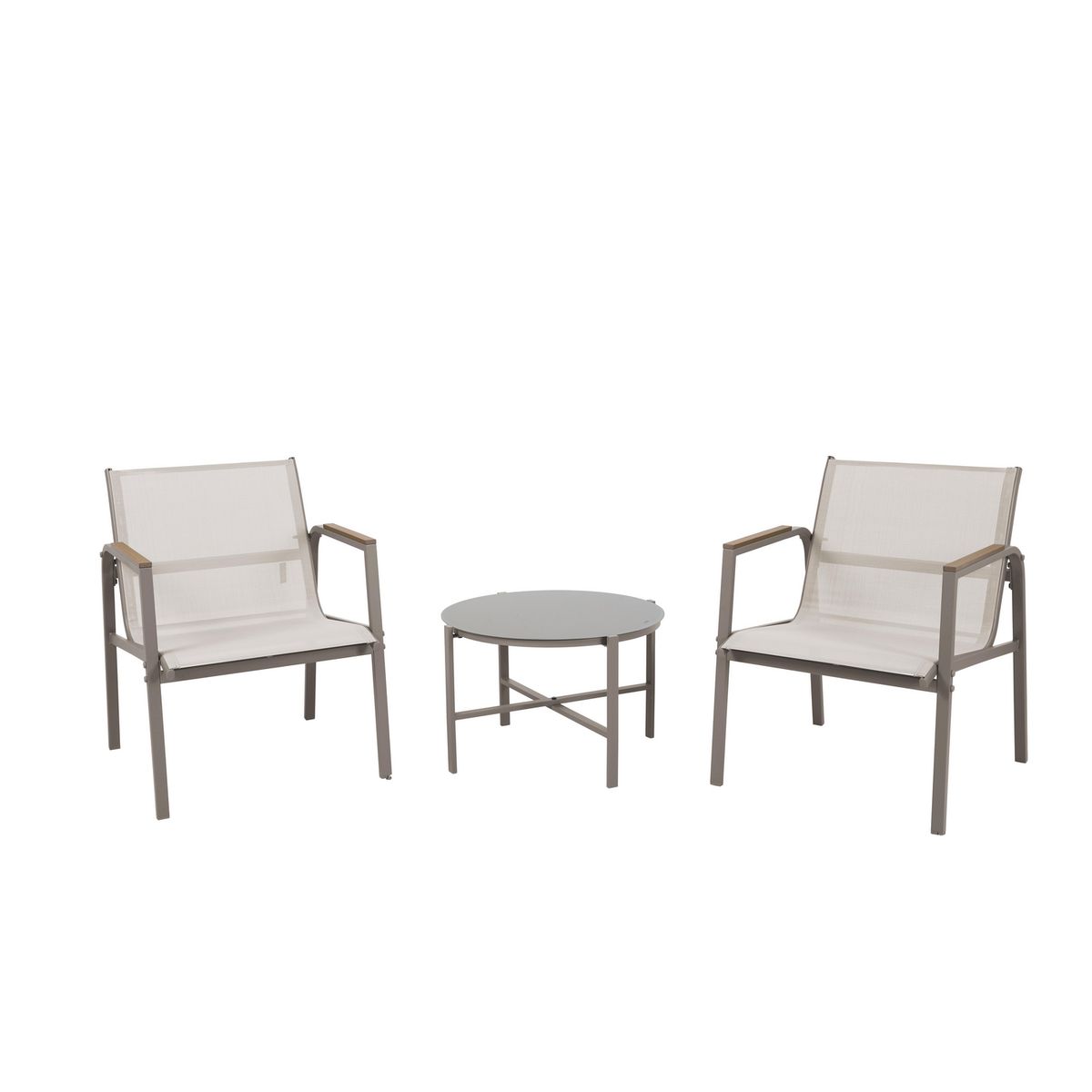 JUST HOME COLLECTION - Juego de Balcón de Terraza Dubo 2 Personas Taupe