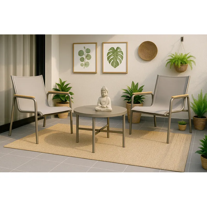 JUST HOME COLLECTION - Juego de Balcón de Terraza Dubo 2 Personas Taupe