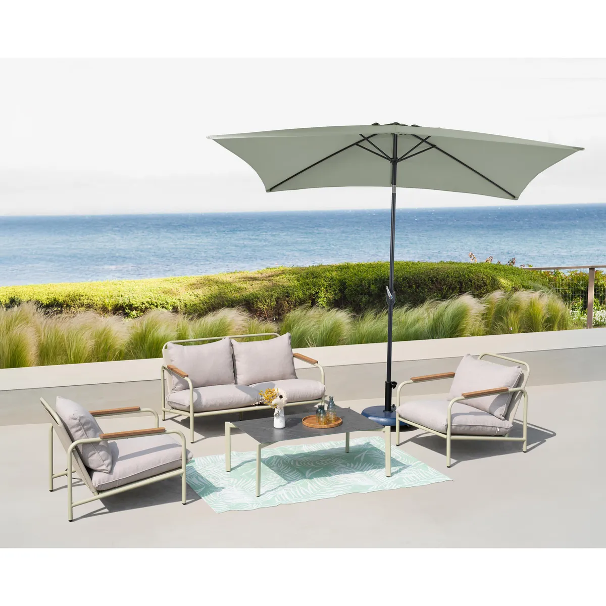 JUST HOME COLLECTION - Sombrilla Central Acero 2x3m