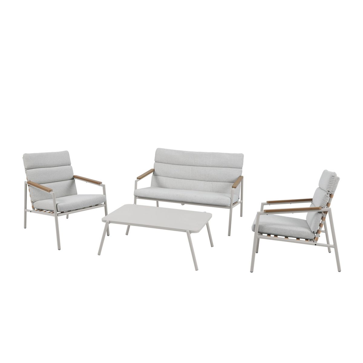 JUST HOME COLLECTION - Juego de Living de Terraza Rio 4 Personas Taupe Claro